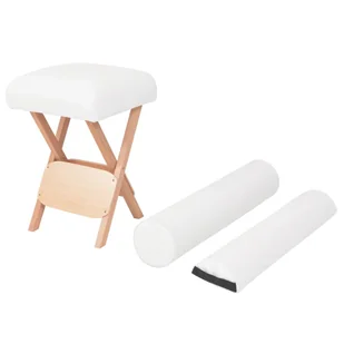 The Living Store Składany stołek do masażu z 2 wałkami - grubość siedziska 12 cm - Składany Stołek Do Masażu - Stoły i łóżka do masażu - miniaturka - grafika 1