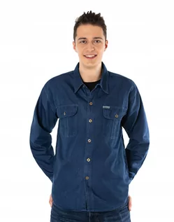 Koszule męskie - Koszula Męska Jeansowa Długi Rękaw Dżinsowa 934 XL - Megitarnow - grafika 1