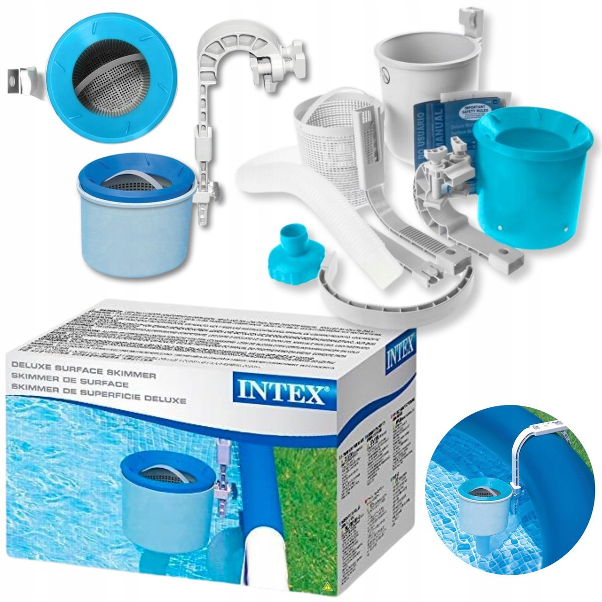 SKIMMER DO BASENU INTEX OCZYSZCZAJĄCY WODĘ BASENOWY POWIERZCHNIOWY SKIMER