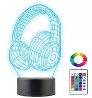 Lampy stojące - Lampka Nocna 3D Led Słuchawki Muzyka Grawer Imię - miniaturka - grafika 1