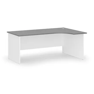 Biurko narożne PRIMO WHITE, 1800 x 1200 mm, prawe, biały/grafit - Biurka - miniaturka - grafika 1