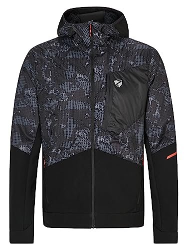 Ziener Męska kurtka hybrydowa/aktywna NIKOLO | oddychająca, wiatroszczelna, funkcjonalna, black foggy print, 52