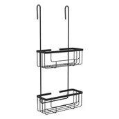 Półki łazienkowe - Pólka łazienkowa na kabinę 2 poziomy Essential czarna Sensea - miniaturka - grafika 1