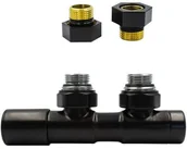 Zawory i kraniki - Zawór regulacyjny 50mm TWINS czarny mat lewy GZ1/2 - miniaturka - grafika 1