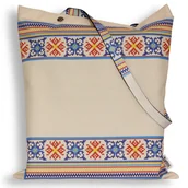 Torby szkolne - Torba folk krzczonowski krzyżykowy impregnowana beżowa - miniaturka - grafika 1