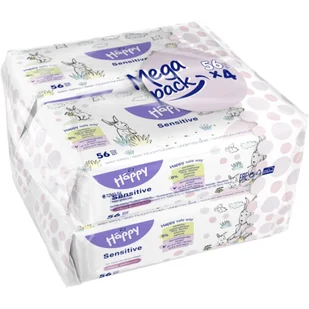 Bella Baby Happy Sensitive nawilżane chusteczki oczyszczające dla dzieci 4x56 szt. - Chusteczki nawilżane - miniaturka - grafika 1