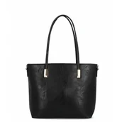 Torebki damskie - Klasyczna Torebka Damska rozmiar M firmy Herisson 26R537M Czarna - miniaturka - grafika 1