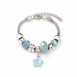 Stylowa Bransoletka Turkusowa z Zawieszkami Modułowa Biżuteria - Bransoletki Stylowa Bransoletka Turkusowa z Zawieszkami Modułowa Biżuteria - Bransoletki - miniaturka - grafika 1