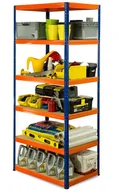 Szafy i regały magazynowe - Regał Helios magazynowy metalowy HBN_196X075X40_6_350 ilość półek 6 nośność 350 kg / Wamar-Sosenka - miniaturka - grafika 1