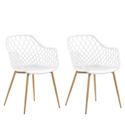 Krzesła - Beliani Zestaw 2 krzeseł do jadalni biały NASHUA - miniaturka - grafika 1
