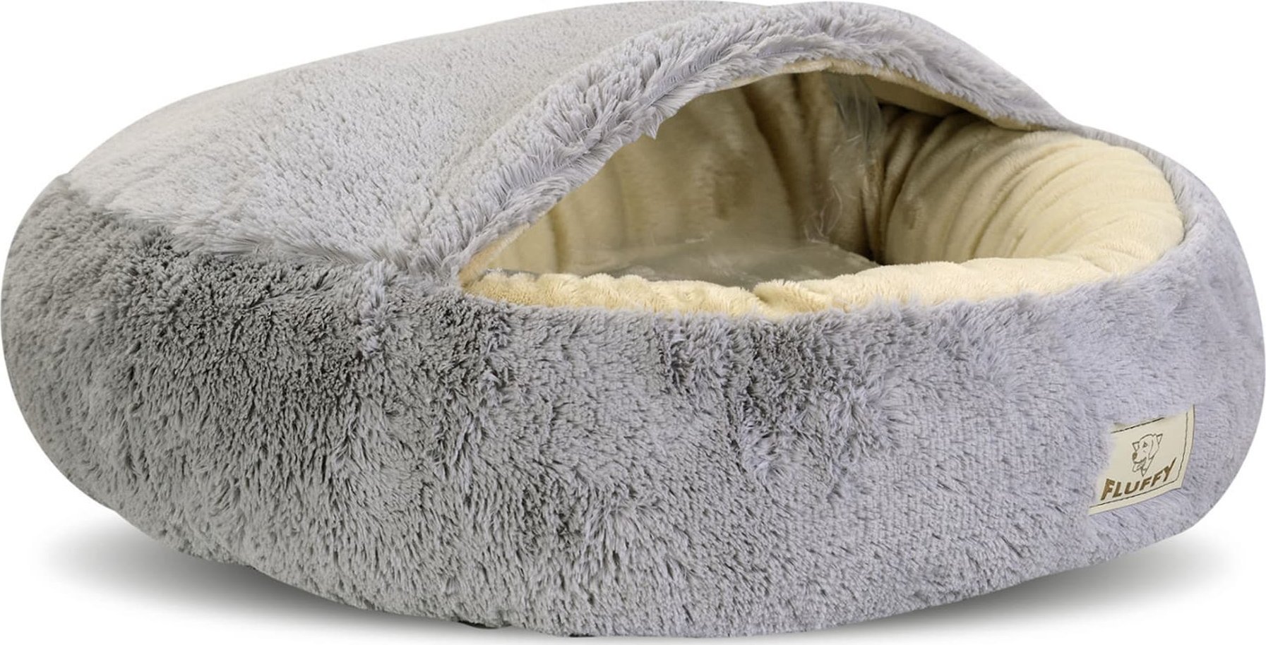 AIO Legowisko Shaggy Fluffy z daszkiem jasnoszare o średnicy 60cm