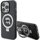 Etui i futerały do telefonów - Karl Lagerfeld KLHMP15LHMRSKHK iPhone 15 Pro 6.1" czarny/black hardcase Ring Stand Karl Head MagSafe - miniaturka - grafika 1