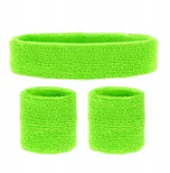 Paski - Zestaw opasek frotowych na ręcę i głowę - Zielony - miniaturka - grafika 1