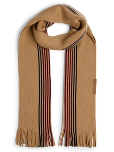 Tommy Hilfiger Szalik z zawartością wełny Mężczyźni Sztuczne włókno beżowy w paski, ONE SIZE - Apaszki i szaliki męskie - miniaturka - grafika 1