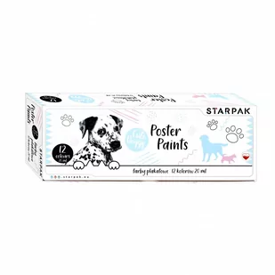 Starpak Farby Plakatowe 12 kolorów /20ml Cuties Pies - Przybory szkolne - miniaturka - grafika 2