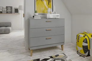 Elior Szara komoda dla dziecka Maurycy 3X - Komody dla dzieci - miniaturka - grafika 1