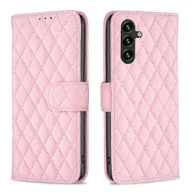 Etui i futerały do telefonów - Etui na telefon z klapką Diamond Lattice Wallet Leather Różowy For Samsung Galaxy A56 5G - miniaturka - grafika 1
