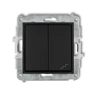 Wyłączniki światła i elektryczne - Karlik Łącznik pojedynczy + schodowy MINI czarny 12MWPUS-10.2 - miniaturka - grafika 1