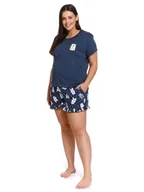 Piżamy damskie - Damska piżama dwuczęściowa miś niebieska Doctor Nap r.2XL - miniaturka - grafika 1