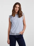 Bluzki damskie - Pieces Bluzka 17120454 Błękitny Regular Fit - miniaturka - grafika 1