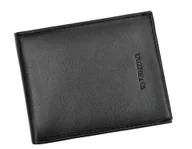 Portfele - Portfel Męski Skórzany VALENTINI Mały Skóra Bydlęca Poziomy Jedno Skrzydełko 306-992 CZARNY 11 x 8,5 x 2 [cm] - miniaturka - grafika 1