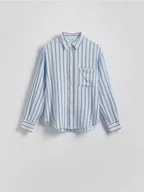 Koszule damskie - Reserved - Koszula z naszywaną kieszenią - jasnoturkusowy - miniaturka - grafika 1