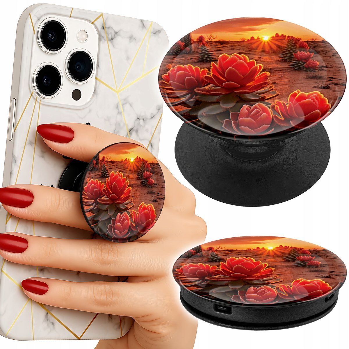 Uchwyt do telefonu Popsocket na palce/stojak ZACHÓD SŁOŃCA WIDOKI