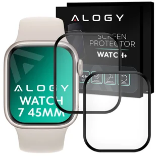 2x Elastyczne Szkło 3D Alogy do Apple Watch 7 45mm Black - Akcesoria do smartwatchy - miniaturka - grafika 1
