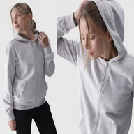 Bluzy damskie - BLUZA DAMSKA S 4F ROZPINANA Z KAPTUREM BASIC TSWSF1467 AW24 - miniaturka - grafika 1