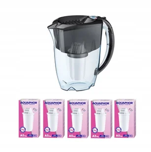 Dzbanek filtrujący Aquaphor Prestige 2.8 l z 6 wkładami A5 Mg, czarny - Dzbanki filtrujące - miniaturka - grafika 1