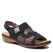 Sandały damskie - Sandały Rieker 65989-14 Granatowy - miniaturka - grafika 1