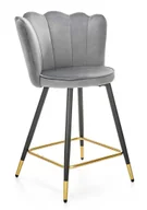 Taborety i hokery - Szary nowoczesny welurowy hoker glamour S1-H05 - miniaturka - grafika 1