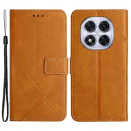Portfele - Dla Xiaomi Redmi Note 14 Pro 5G / 14 Pro+ 5G Skórzane etui z wzorem linii pokrowiec na telefon z portfelem Żółty - miniaturka - grafika 1