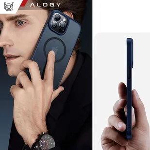 Etui do iPhone 14 Pro MagSafe Case obudowa ochronna Alogy Ring pancerne na telefon matowe Granatowe - Etui i futerały do telefonów - miniaturka - grafika 5