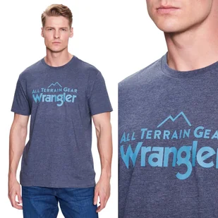 Wrangler ATG LOGO TEE Night GRANATOWA BAWEŁNIANA KOSZULKA T-SHIRT REGULAR M - Koszulki męskie - miniaturka - grafika 1