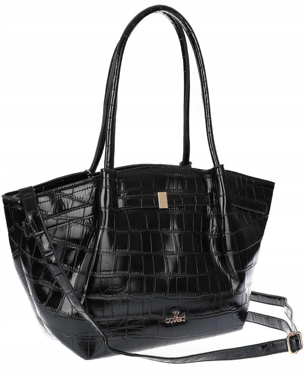 Torebka Damska Listonoszka Kuferek na Ramię modna łódka CHLGR3102 Czarna