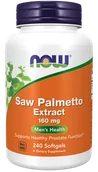 Suplementy naturalne - NOW Foods - Saw Palmetto, Palma Sabałowa, 160 mg, 240 kapsułek miękkich - miniaturka - grafika 1