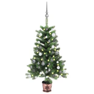 vidaXL vidaXL Sztuczna choinka z lampkami LED i bombkami, 65 cm, zielona - Choinki - miniaturka - grafika 1