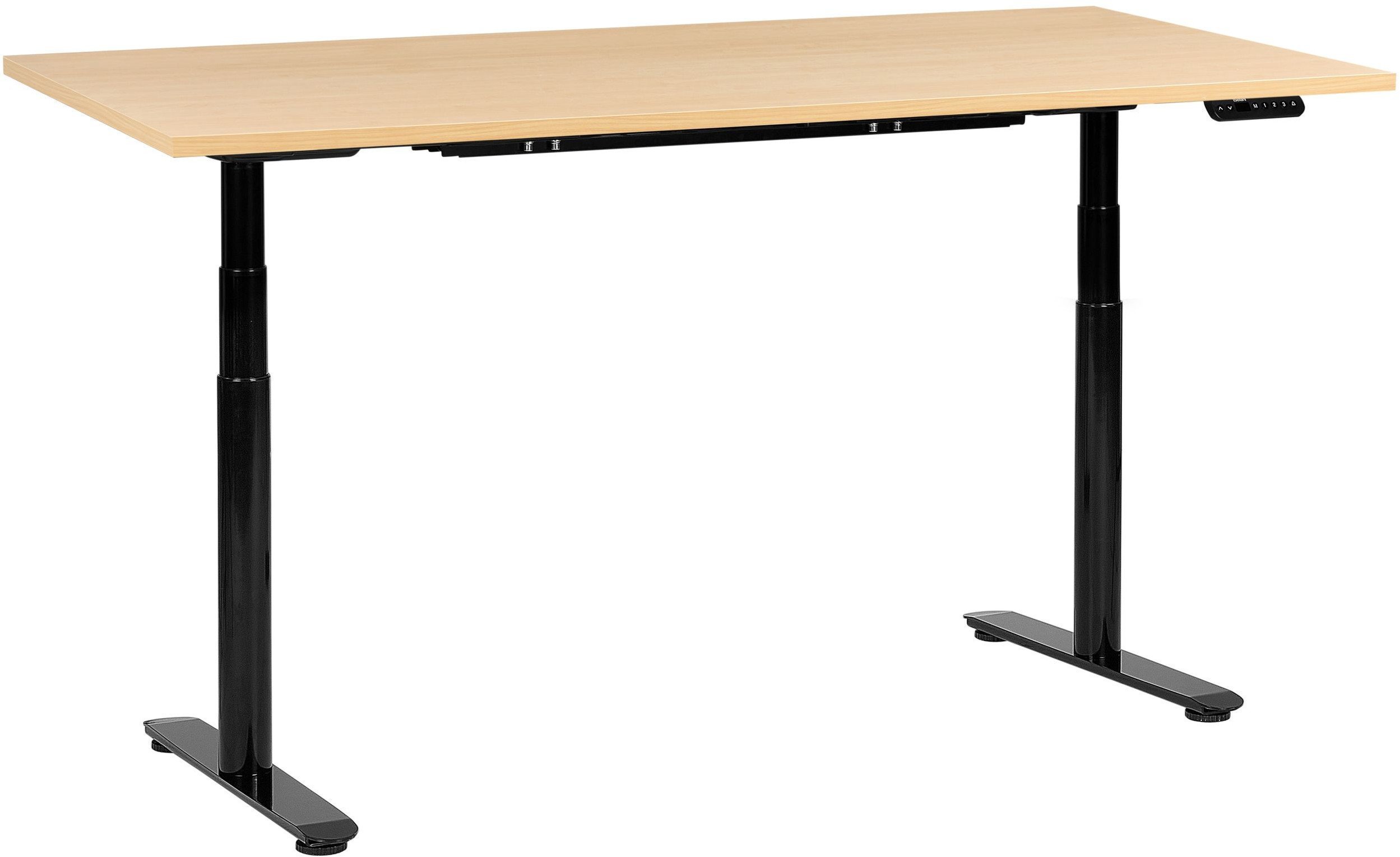 Beliani Biurko regulowane elektrycznie DESTINAS Czarny/ jasny brąz 180 cm 72 cm