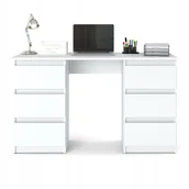 Biurka dla dzieci - Biurko Białe 120cm Biurko szkolne 6 szuflad Stolik dla dziecka - miniaturka - grafika 1