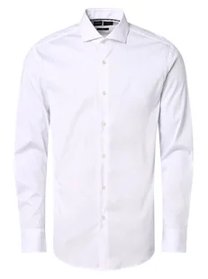 BOSS Koszula męska łatwa w prasowaniu Mężczyźni Slim Fit biały jednolity kołnierzyk włoski, 38 - Koszule męskie - miniaturka - grafika 1
