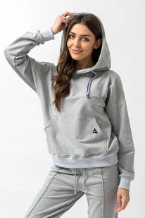 Bluza z kapturem damska EMI szara - Bluzy damskie - miniaturka - grafika 1