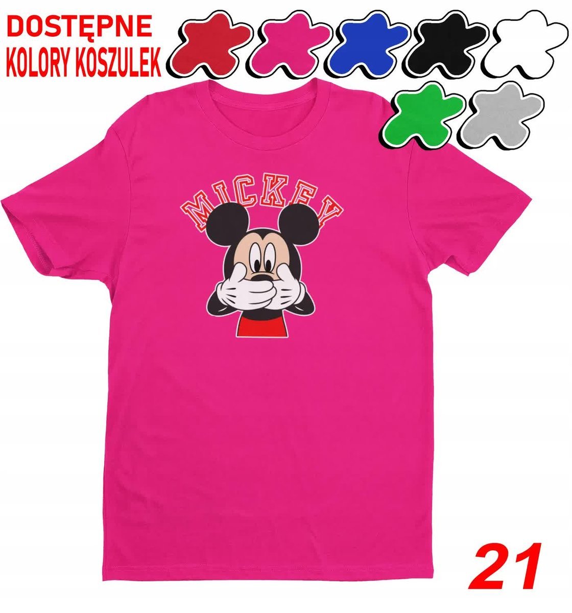Dziecięca Koszulka Z Nadrukiem Duży Wybór Myszka Miki Różne -M 134-140
