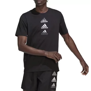 Koszulki sportowe męskie - Koszulka adidas Designed To Move Logo HM4797 - czarna - Adidas - grafika 1