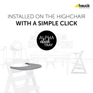 Hauck taca Alpha Click Tray grey - Krzesełka do karmienia - miniaturka - grafika 1