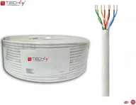 Kable miedziane - Techly Kabel Instalacyjny Techly Skrętka U/UTP LSZH/LSOH 4x2 Cat6 Drut 100m 100% miedzi Szara - miniaturka - grafika 1