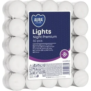 Bispol Lights Night Premium, pogrzewacze bezbarwne, 50 szt. - Świece - miniaturka - grafika 1