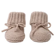 Buty dla dziewczynek - Buciki niechodki z wełny merino 100 Fleece Beige 0-6 mies. - miniaturka - grafika 1