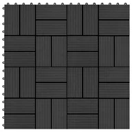 Tapety - shumee Płytki tarasowe 22 szt. 30 x 30 cm 2 m WPC czarne - miniaturka - grafika 1