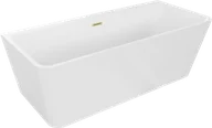 Wanny - Mexen Volta wanna wolnostojąca przyścienna 150 x 75 cm, biała, przelew złoty szczotkowany - 51131507500-55 - miniaturka - grafika 1